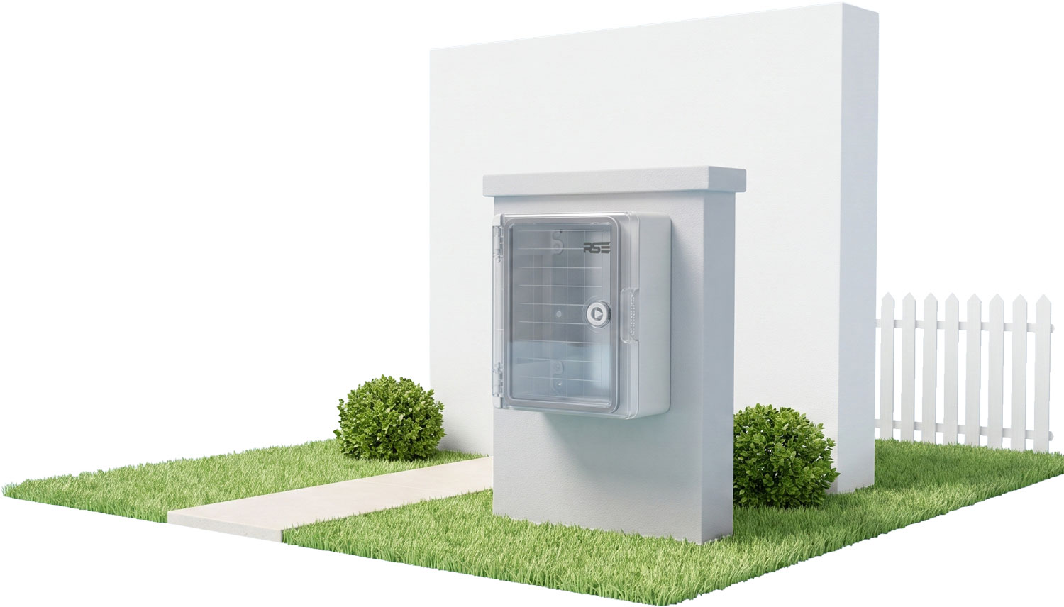 RSE ABS-Gehäuse IP65 an der Hauswand montiert