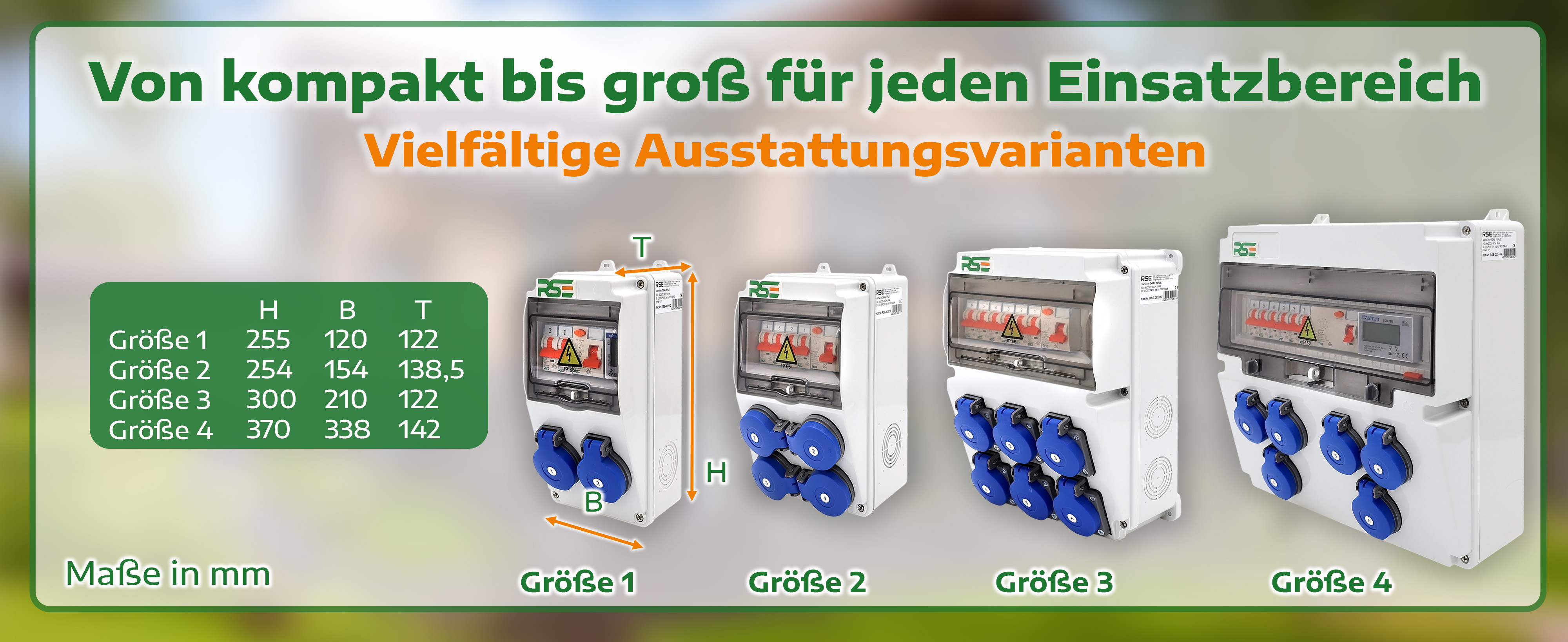 Baustromverteiler Schuko – Abmessungen